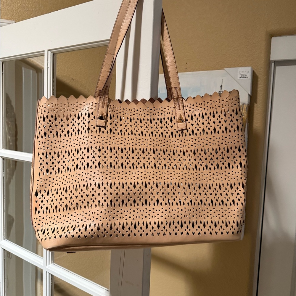 Stella & Dot Tan Perforated Tote